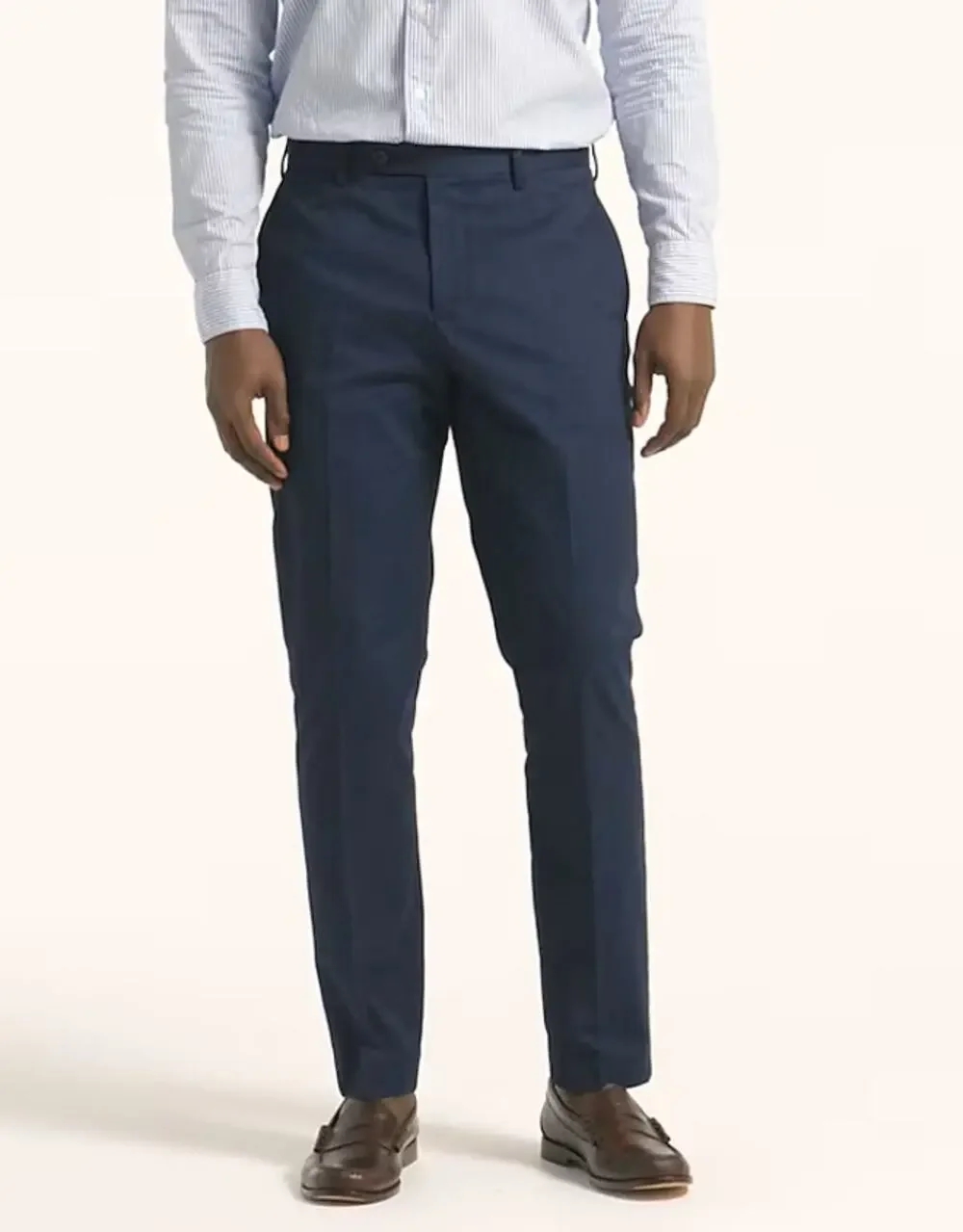 J.Crew Bowery Chino Dress Pants Mens 36x32 Navy Blue Stretch Flat Front Unlined